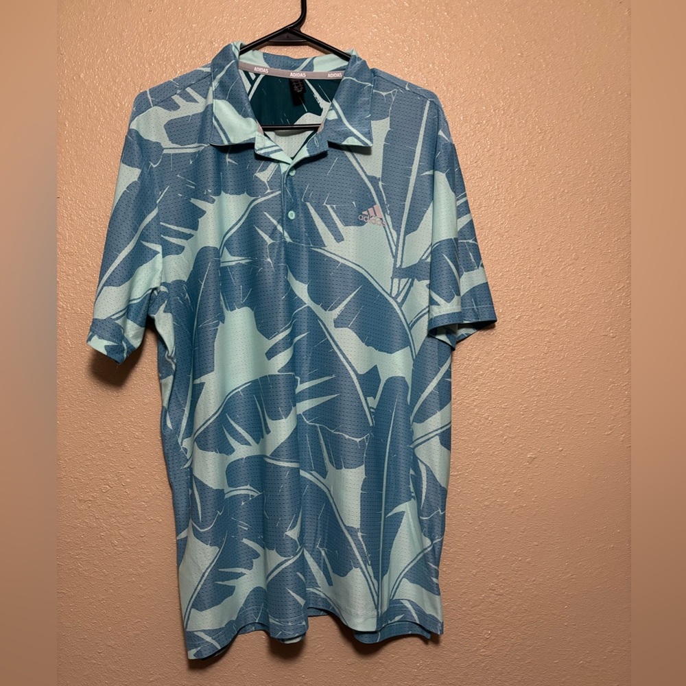 Adidas Men's Tropical Blue Polo Shirt